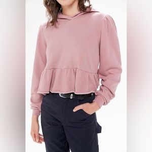 Urban Outfitters Project Social T Peplum Hoodie Sweatshirt
